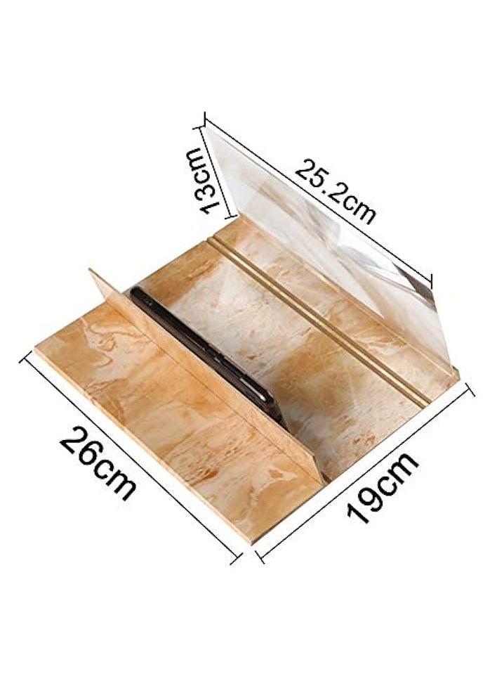PROMASS Mobile Phone Screen Magnifier, 3D Hd Movie Mobile Phone Screen Amplifier,12 Inches Screen Magnifier Smartphone, Wooden Desktop Bracket, For Phone And Pad, Gift for children - Image 5