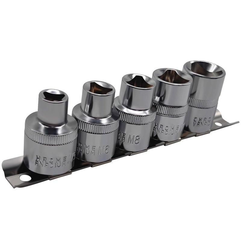 JEUCLEL 5Pcs 12 Dr Triangle Bolt Socket Set Triangular Socket Kit for TDI engines Tamperproof Fixings on Bosch injector Replace pump seals Electrical Light Fittings Electrical Cabinet Remover - Image 2
