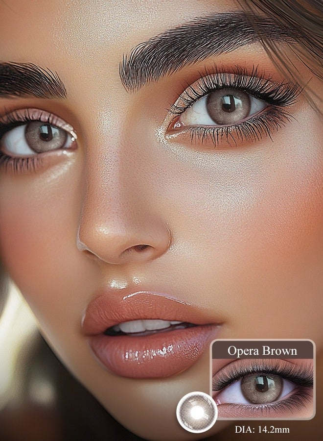 Freshlady Colored Contact Lenses Opera Brown 14.20mm Yearly Disposable for Daily Wear - Image 2