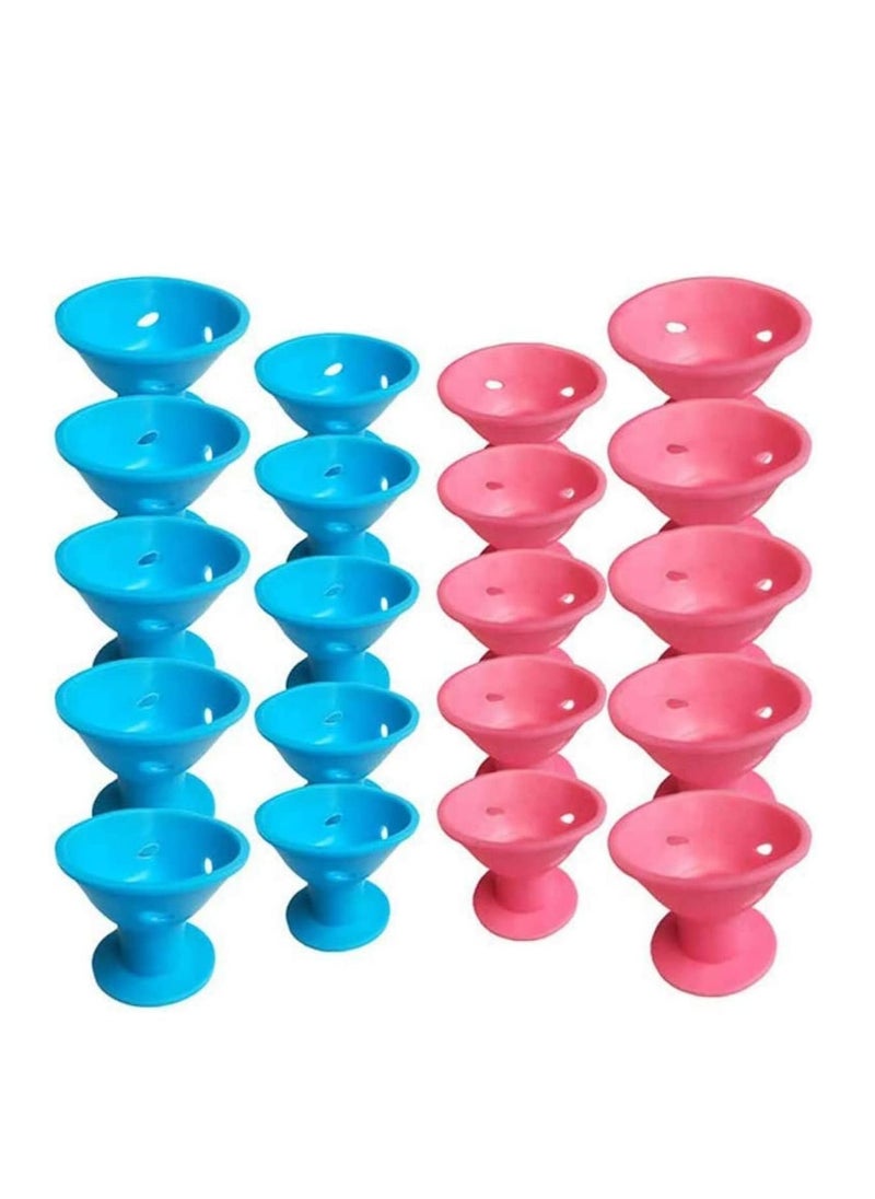 Y&D 20 Pcs Silicone Hair Curlers Set,Magic Rollers No Heat Easy Styling Sleep In Creative DIY Tools  - Image 1