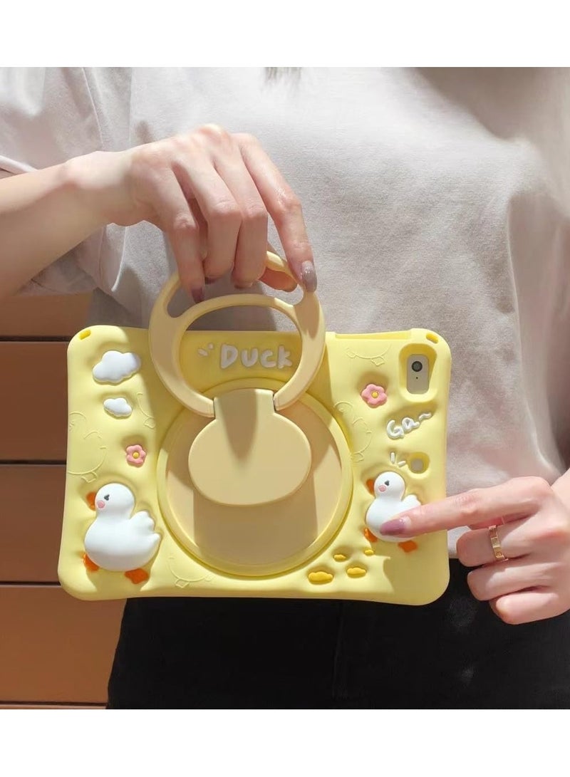 general for iPad Air 2/iPad 6th 9.7/iPad Pro 9.7 inch Case, with Rotating Cartoon Kickstand and Shoulder Strap Decompression Squeezing Silicone Protective Case, Cute Kawaii Case for Kids Girls Boys - Image 2