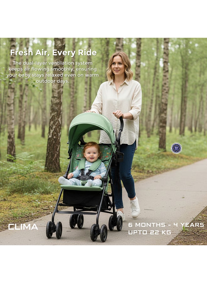 نيوبريز عربة أطفال نيوبيز كليما خفيفة وقابلة للطي للسفر، مظلة مقاومة للماء بعامل حماية  +، مناسبة من  أشهر إلى  سنوات، تتحمل حتى  كجم، ضمان  سنوات، مع حامل أكواب ومنظم صغير وحزام حمل - Image 4