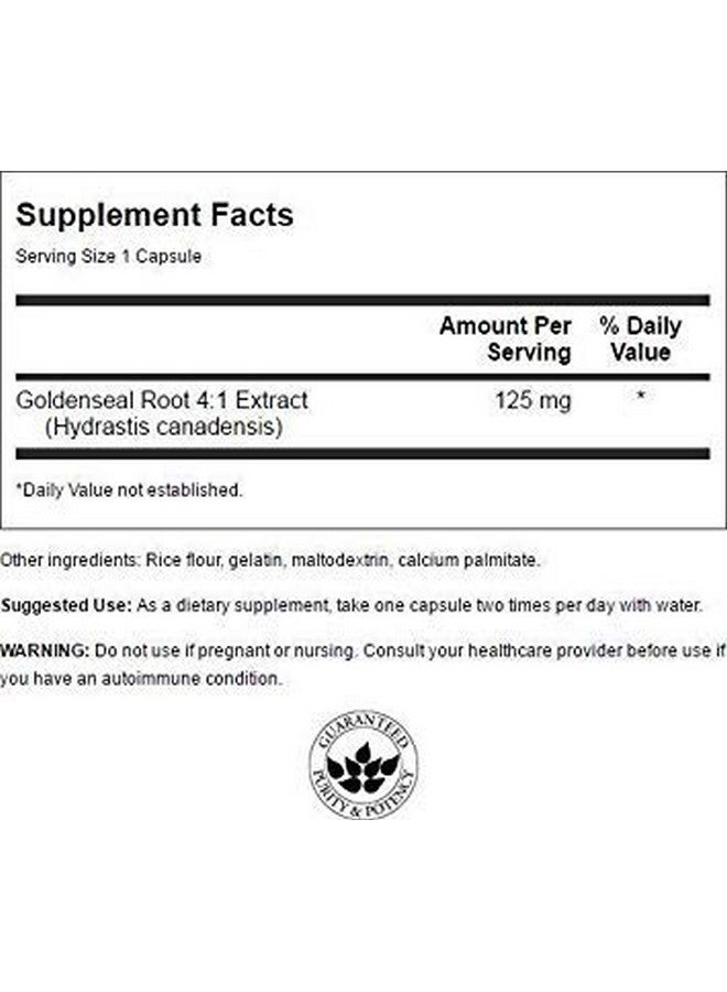 Swanson GOLDENSEAL Root 125 MG 100 CAPS - Image 2