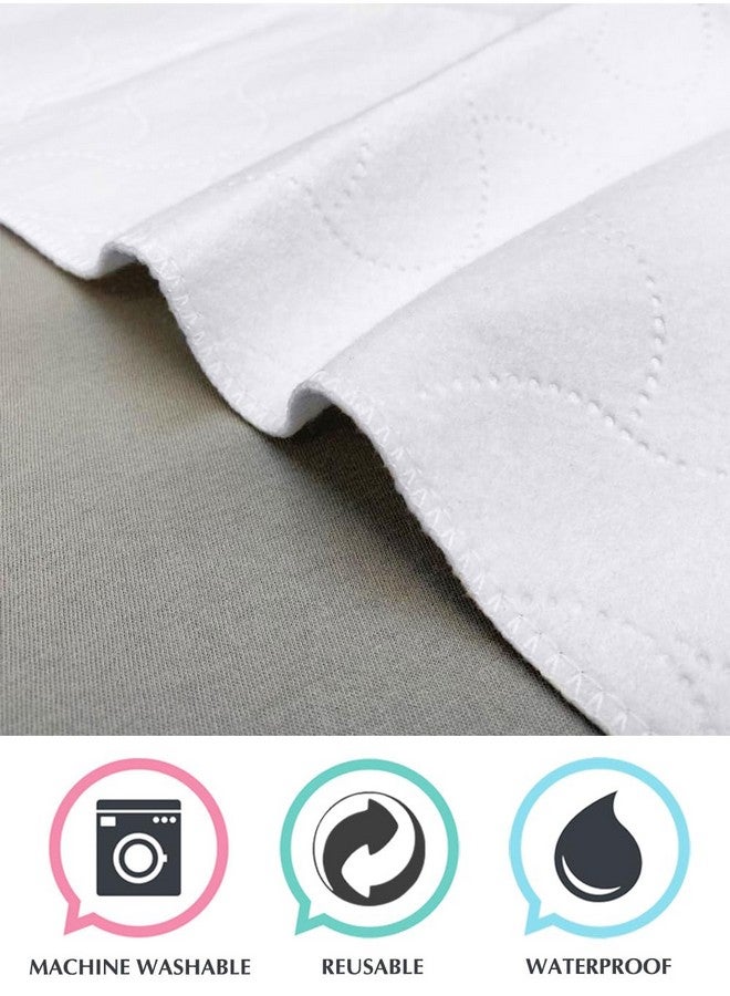 TL Care TL Care Waterproof Quilt-Like Flat Reusable Multi-Use Protective Mattress Pad Cover for Babies, Adults & Pets, White,27" x 36" - Image 5