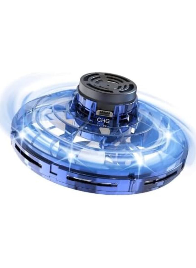 Flying Spinner Toys, Hand Controlled Mini Drone, RGB Light Fidget Boomerang Spinner, 360 Rotating Fly UFO Spin Drone, Flying Space Toys Gift For Kids Adults Outdoor Indoor (Blue) - Image 1