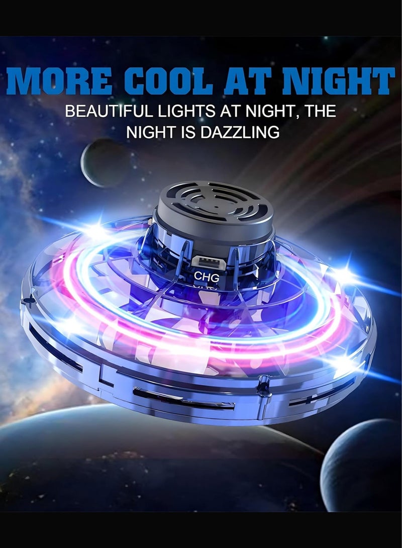 Flying Spinner Toys, Hand Controlled Mini Drone, RGB Light Fidget Boomerang Spinner, 360 Rotating Fly UFO Spin Drone, Flying Space Toys Gift For Kids Adults Outdoor Indoor (Blue) - Image 2