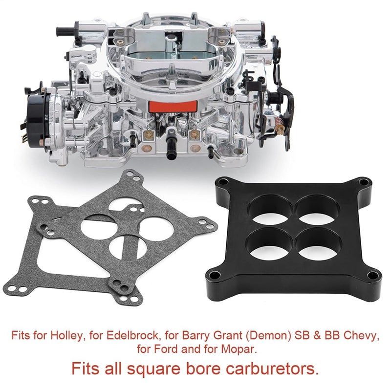 klarako Carburetor Gasket Kit, Ported Phenolic Carburetor Spacer, 1" 4bbl SBC BBC BB Carburetor Gasket Compatible with Holley SB Chevy Ford Carburetor Gasket Kit - Image 4