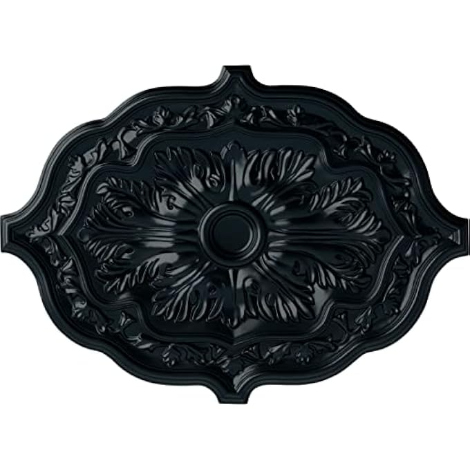 CM36X26PENSF PESARO CEILING MEDALLION, 36"W X 26"H X 1 1/2"P, HAND-PAINTED NIGHT SHADE - Image 2