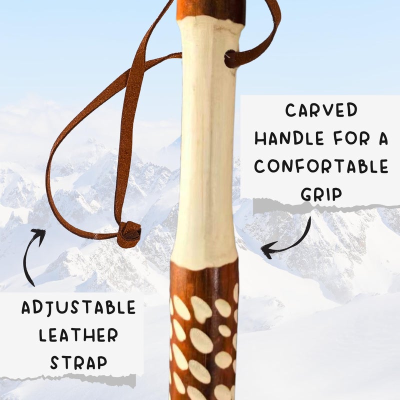BODYTREE Carved Walking Stick - Lightweight and Strong Wooden Treckking Pole & Cane for Men Women & Seniors - A Hiking Gear Sculpted in Wood (Bear) - Image 5