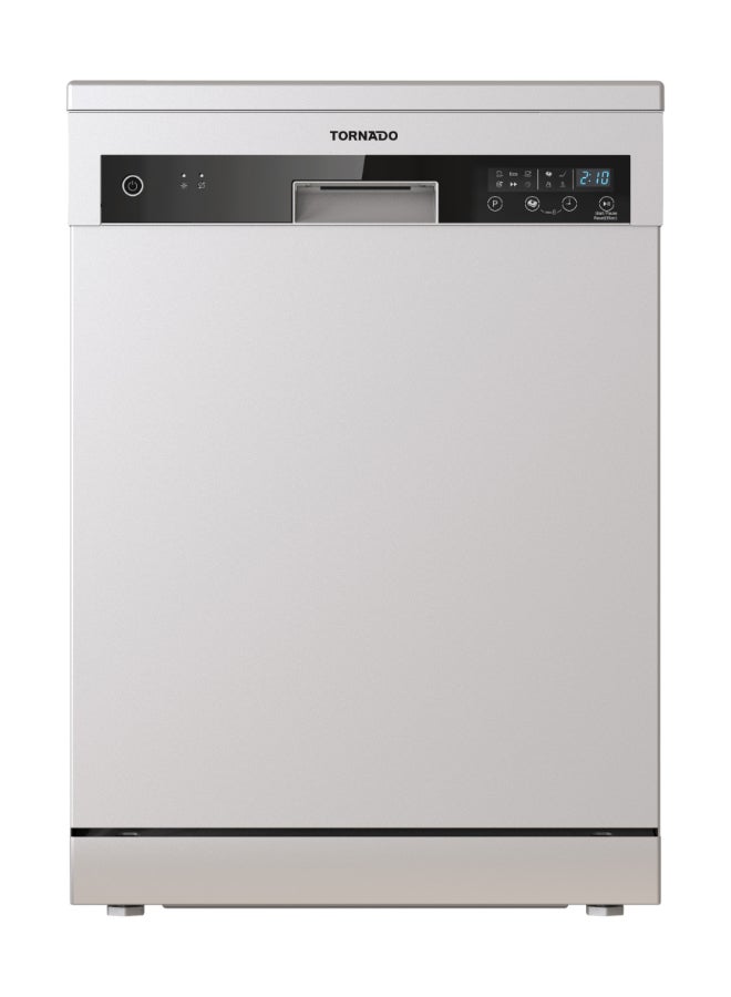 TORNADO Freestanding Dishwasher 15 Place Settings, 6 Programs, 3 Racks, A++ Energy Rating, Auto door, Dual Zone Technology, Low Noise, Half-load,Stainless Steel Tub 