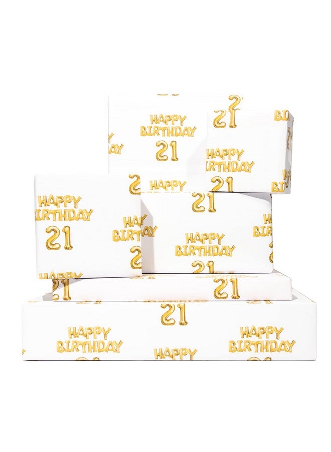 Central 23 Happy Birthday Wrapping Paper 6 Sheets Of Gift Wrap Colorful Balloons Wrapping Paper Sheets For Men And Women 21St Birthday Twentyone Comes With Fun Stickers By Central - Image 1