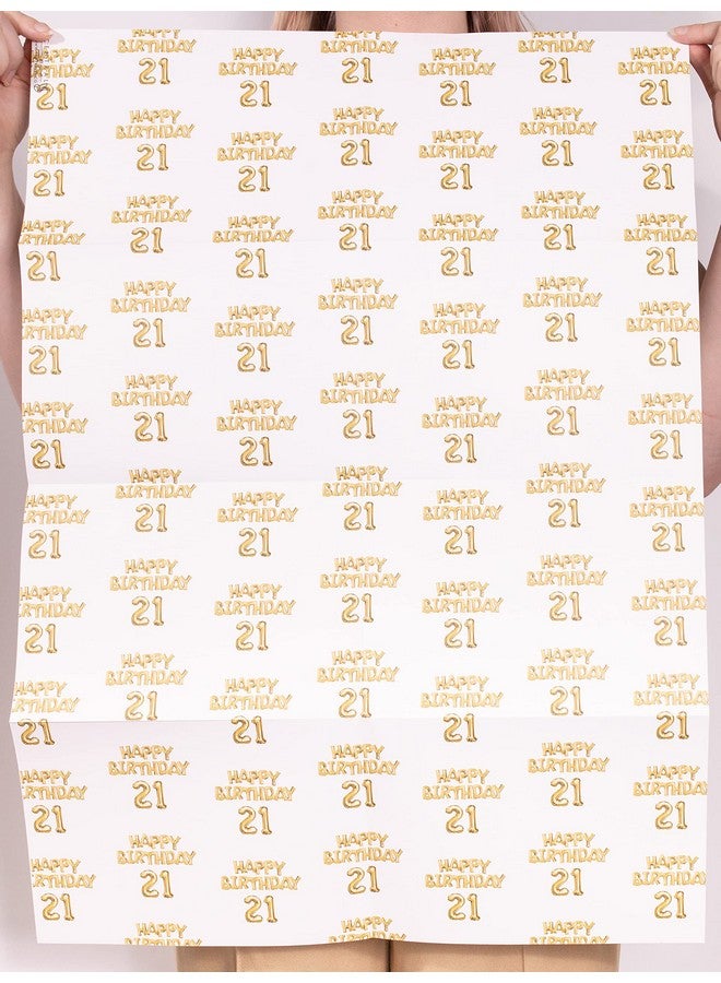 Central 23 Happy Birthday Wrapping Paper 6 Sheets Of Gift Wrap Colorful Balloons Wrapping Paper Sheets For Men And Women 21St Birthday Twentyone Comes With Fun Stickers By Central - Image 2
