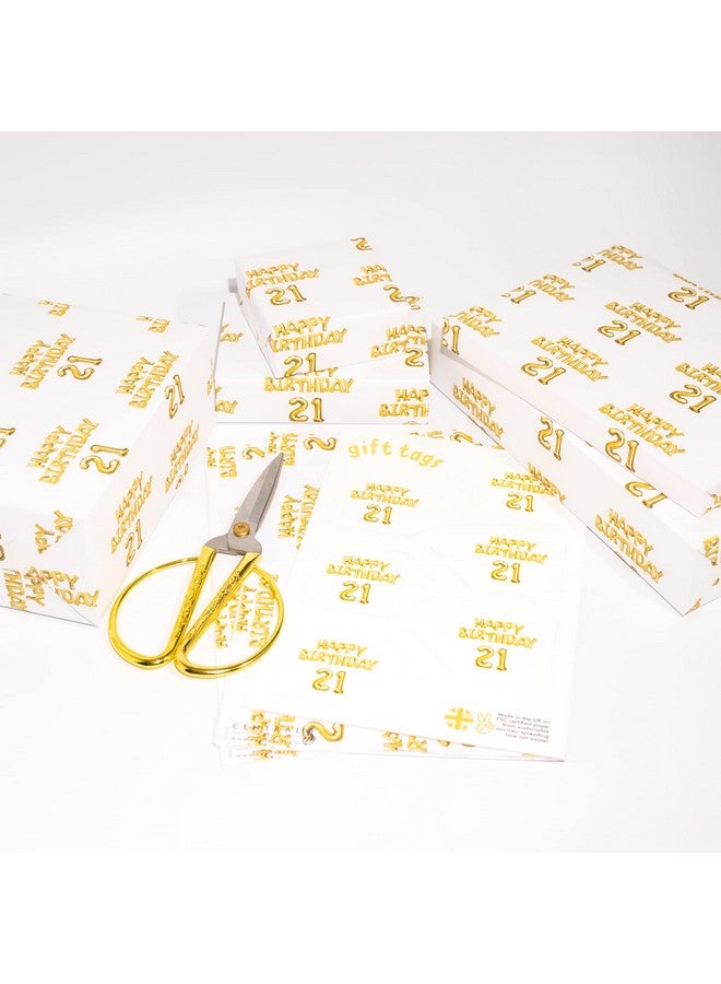 Central 23 Happy Birthday Wrapping Paper 6 Sheets Of Gift Wrap Colorful Balloons Wrapping Paper Sheets For Men And Women 21St Birthday Twentyone Comes With Fun Stickers By Central - Image 4