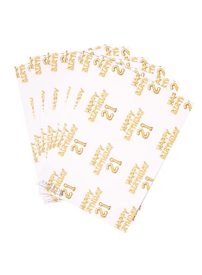 Central 23 Happy Birthday Wrapping Paper 6 Sheets Of Gift Wrap Colorful Balloons Wrapping Paper Sheets For Men And Women 21St Birthday Twentyone Comes With Fun Stickers By Central - Image 3