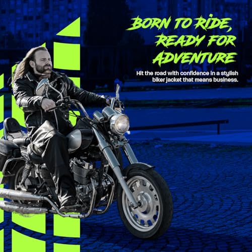 HWK Brando Men's Motorcycle Leather Jacket - Comfy Vintage Black with CE Armor and Thermal Lining - Water Resistant Biker Outerwear for All-Weather Riding - Small - Riding Jacket with Armor - Image 5