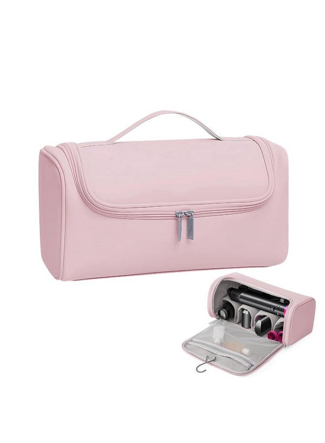 MAYCREATE® Travel Storage Bag for Dyson Air wrap Holder Hair Styler Organizer for Airwrap Attachments Portable Storage Bag with Hanging Hook, Pink (Bag Only) - Image 1