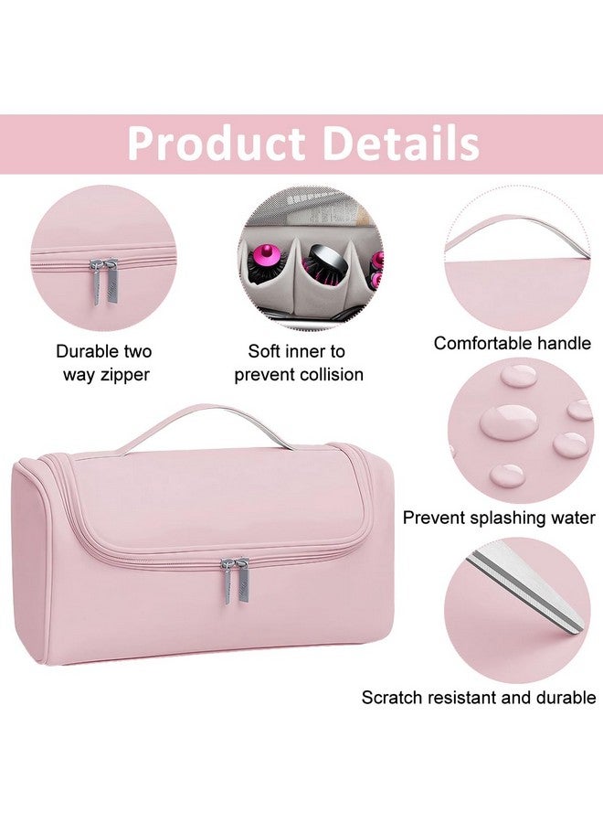 MAYCREATE® Travel Storage Bag for Dyson Air wrap Holder Hair Styler Organizer for Airwrap Attachments Portable Storage Bag with Hanging Hook, Pink (Bag Only) - Image 3
