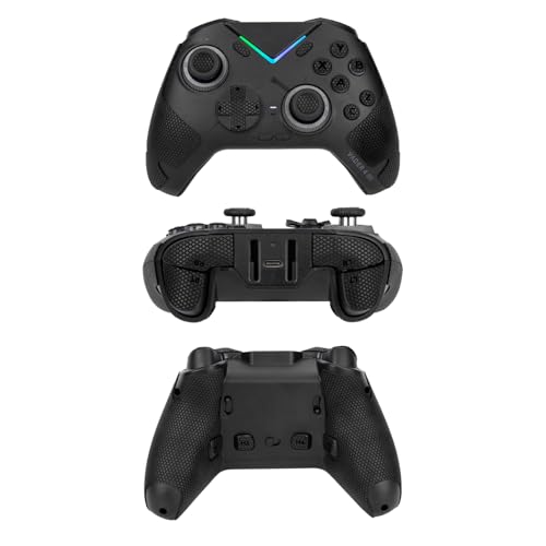 TALONGAMES شريط قبضة وحدة التحكم TALONGAMES متوافق مع FLYDIGI Vader 4 PRO/Vader 3 PRO، مضاد للانزلاق، ماص للعرق، مجموعة جلد منقوش، لمقابض وحدة التحكم، الأزرار، الزناد، أسود - Image 2