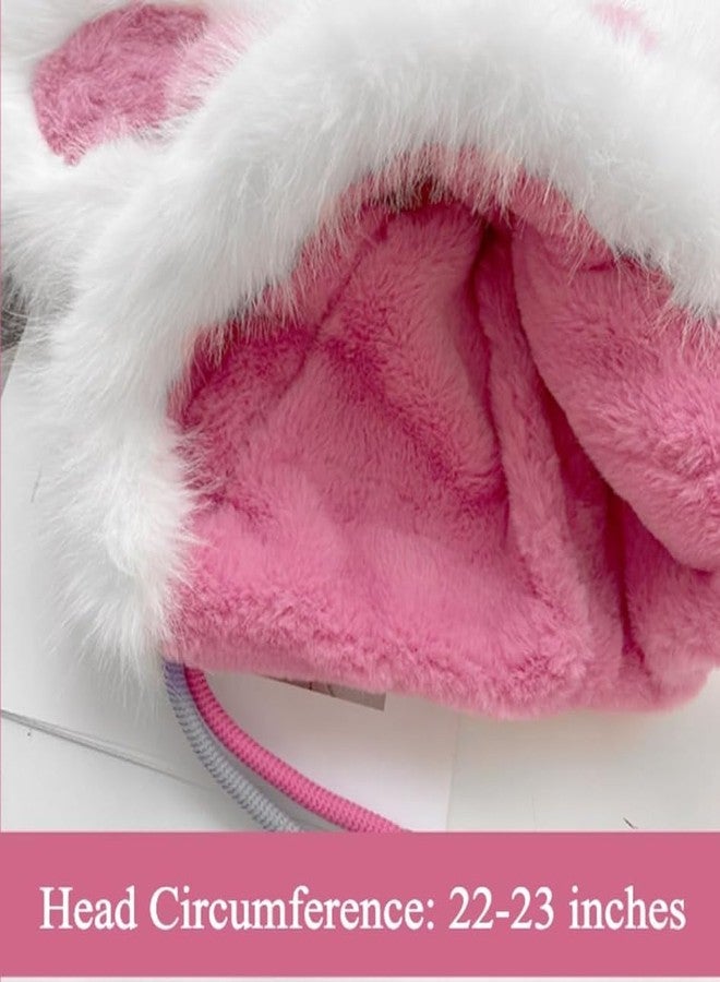 Richmen Kids Winter Hat Monkey Caps Woolen Beanie | Soft Fleece Lined Winter Caps for Women Girls Earflap Hood Skull Caps | Above 6 Years (Pink) - Image 5