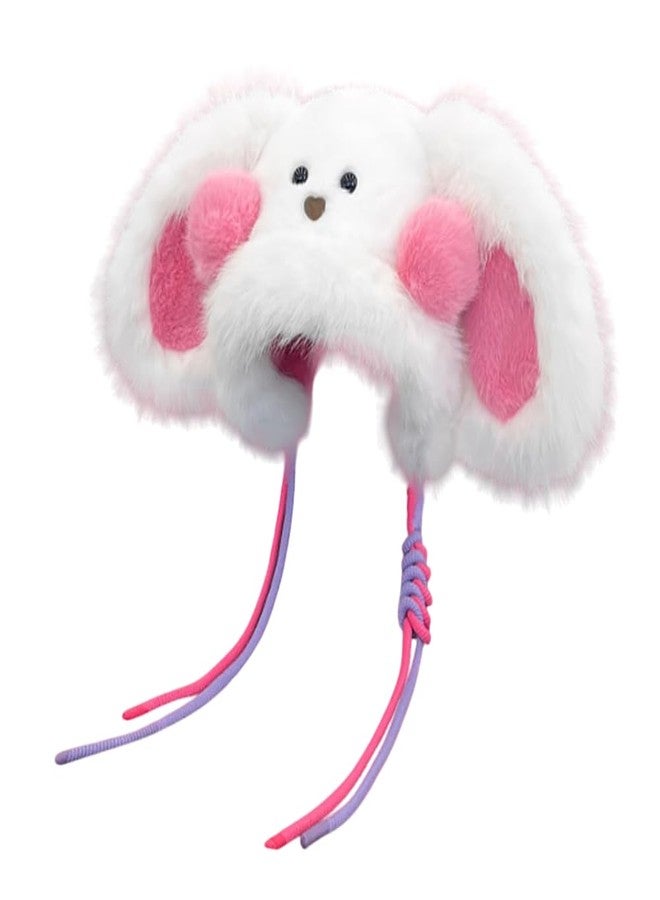 Richmen Kids Winter Hat Monkey Caps Woolen Beanie | Soft Fleece Lined Winter Caps for Women Girls Earflap Hood Skull Caps | Above 6 Years (Pink) - Image 1