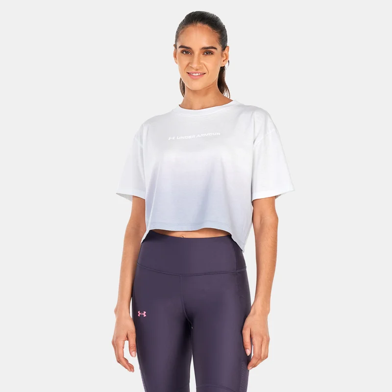 UNDER ARMOUR Women's UA Branded Dip Dye Crop Top