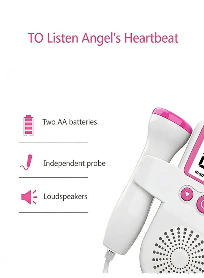 Berma Baby جهاز دوبلر للجنين بشاشة LCD وخاصية إلغاء الضوضاء - جهاز محمول لمراقبة معدل ضربات قلب الجنين للاستخدام المنزلي، حساسية عالية، بدون إشعاع، متوافق مع سماعات الرأس، مثالي للأمهات الجدد والسفر والمكتب - Image 5