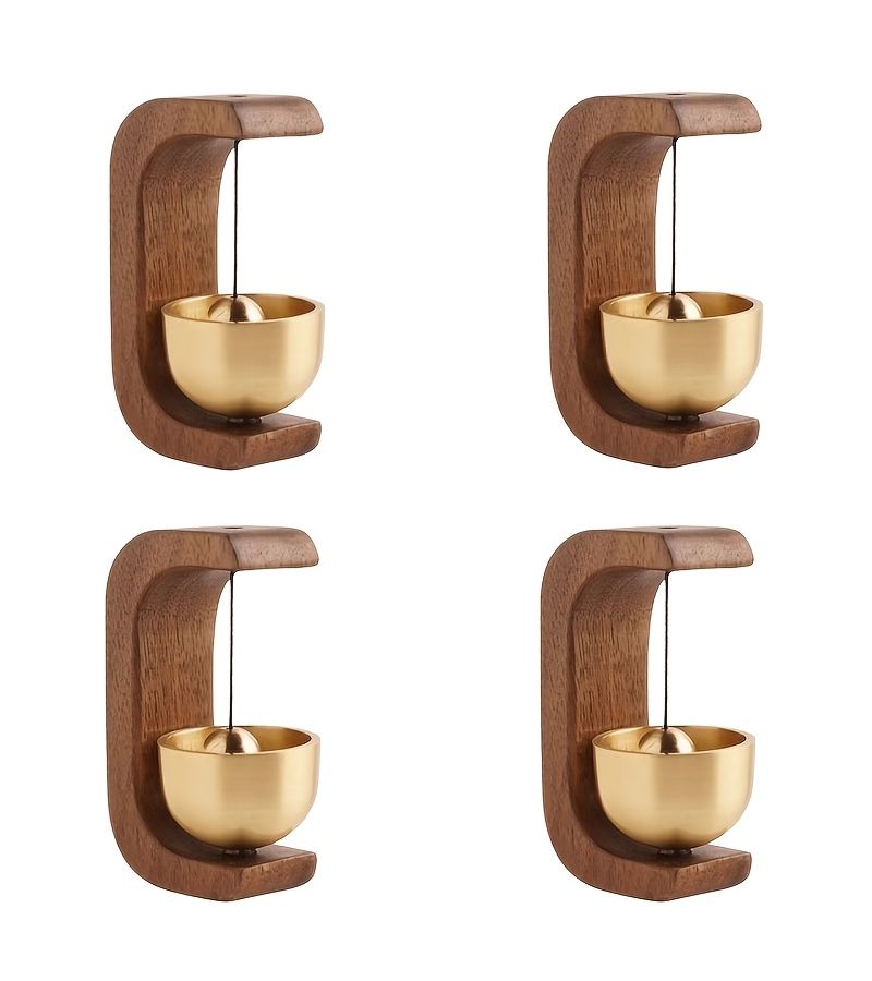 Set Of 4 Wooden Wind Chime Doorbell Serene Entryway Decor - Image 1
