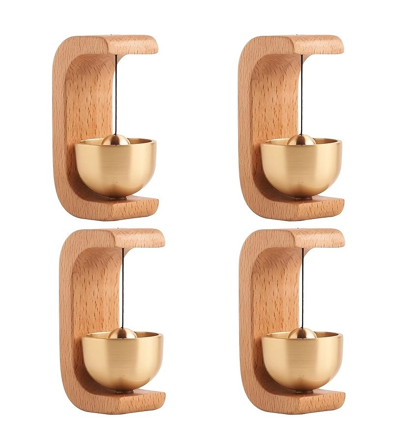 Set Of 4 Wooden Wind Chime Doorbell Serene Entryway Decor - Image 2