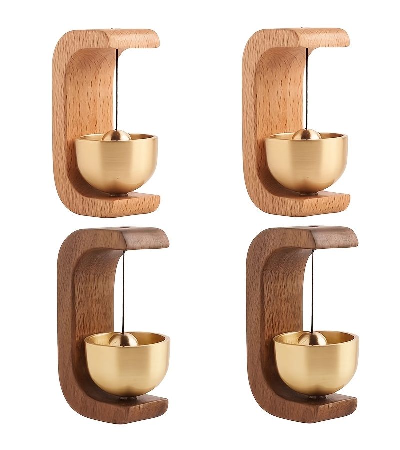 Set Of 4 Wooden Wind Chime Doorbell Serene Entryway Decor - Image 4