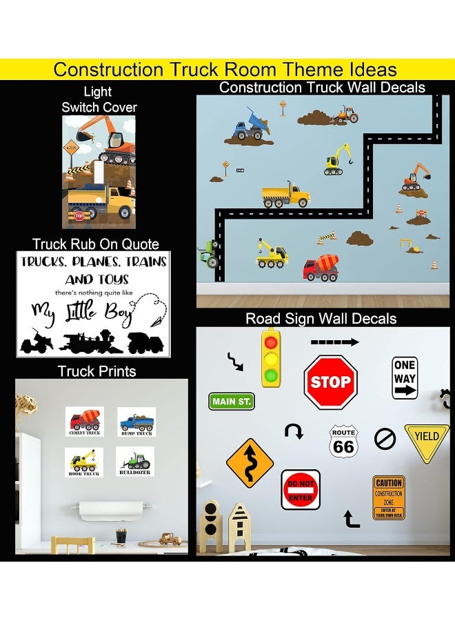 Create-A-Mural Truck Boys Room Light Switch Cover Plate Kids Decorative Tractor Nursery Teen Toddler Room Decor Bedroom Bathroom Playroom (Construction Truck) - Image 5