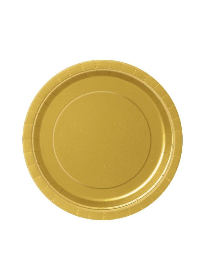 Unique Gold Paper Plates,9", Pack Of 8 - Image 1