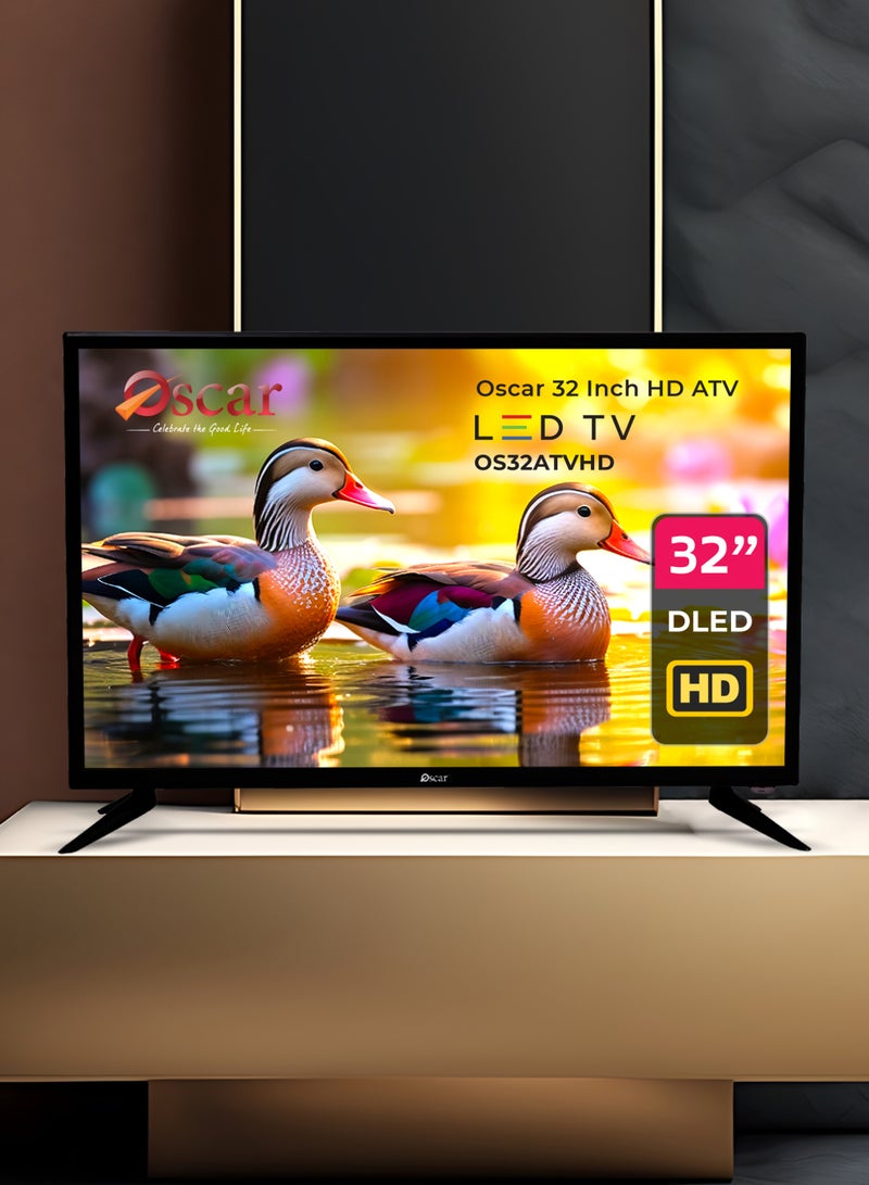 Oscar 32 Inch HD Ready LED TV | DLED Display | 1366 x 768 Resolution | 1x AV Input, 2xHDMI, 1xVideo Input, Connectivity | Wall Mount & Remote Included - OS32ATVHD - Image 1