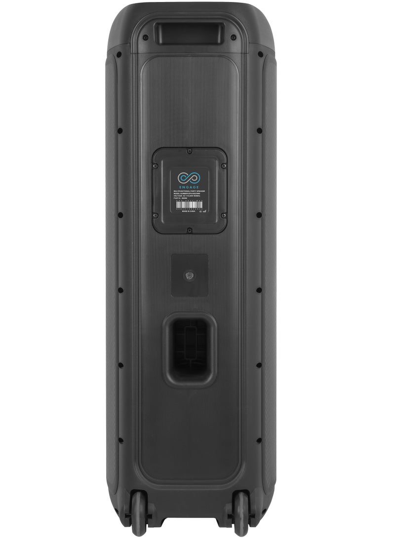 Engage EPS-0832/W60 8"x3 Party Speaker, Dynamic Disco Lights, Rechargeable Battery, Powerful Audio Performance, FM Radio Functionality, Convenient Remote Control, Black - Image 5