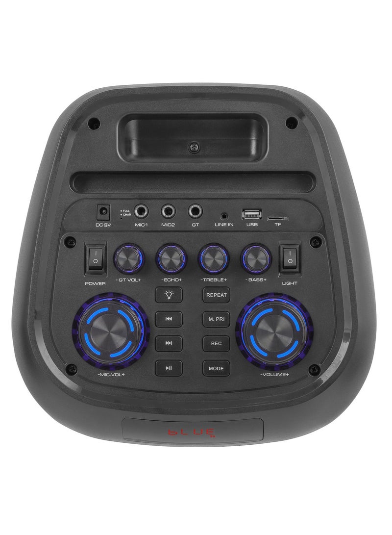 Engage EPS-0832/W60 8"x3 Party Speaker, Dynamic Disco Lights, Rechargeable Battery, Powerful Audio Performance, FM Radio Functionality, Convenient Remote Control, Black - Image 4