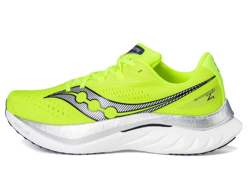 Saucony Men's Endorphin Speed 4 Sneaker, Citron/Navy, 9.5 - Image 4