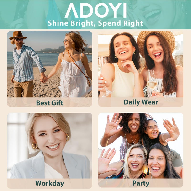 Adoyi Rose Gold Hoop Earrings Set for Women Girls Trendy 14K Plated Gold Hoops Small Chunky Earrings Twisted Huggie Ear rings Pack Lightweight 9 Pairs Jewelry Set for Mother's Day Birthday Gifts - Image 5