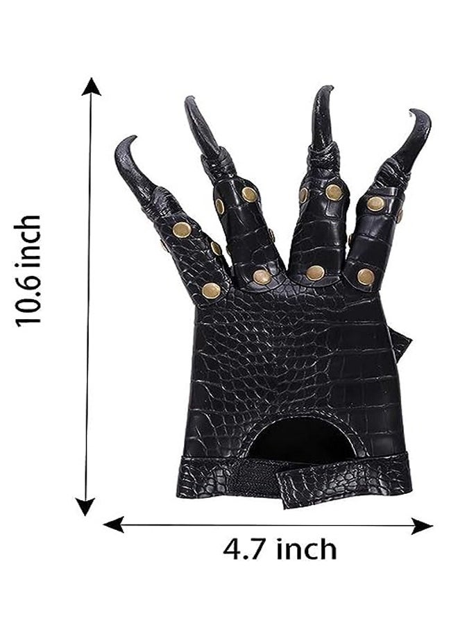 Brain Giggles Black Leather Gloves Costume Claw Gloves with Nails for Adult Accessories for Dress-up and Cosplay Ghost Witch Devil Paw Gloves - pzsku/ZBD56EE4AB57F987F1794Z/45/_/1694850267/0bc9a37a-d29c-4318-b2e4-add25f941654