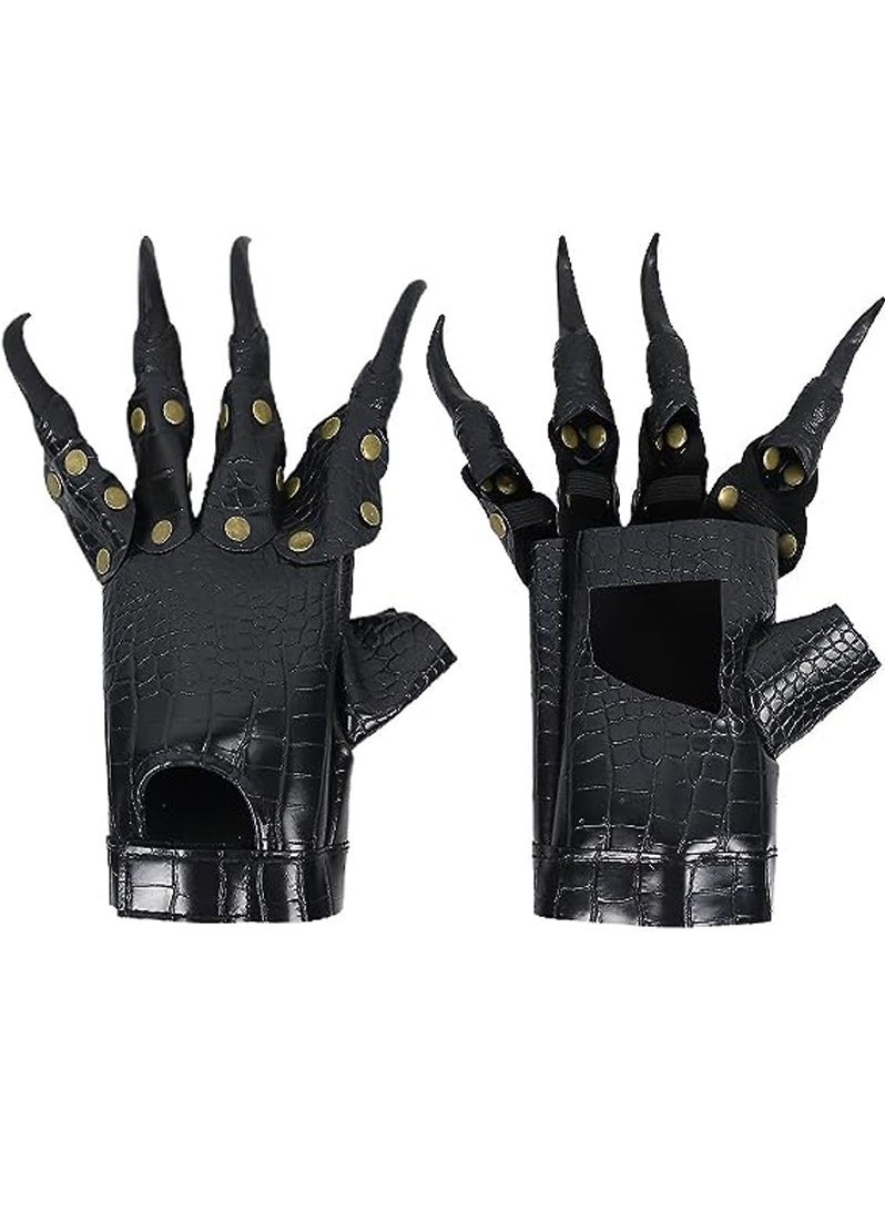 Brain Giggles Black Leather Gloves Costume Claw Gloves with Nails for Adult Accessories for Dress-up and Cosplay Ghost Witch Devil Paw Gloves - pzsku/ZBD56EE4AB57F987F1794Z/45/_/1694850267/af32a95b-b468-420e-b53f-1341e40f1feb