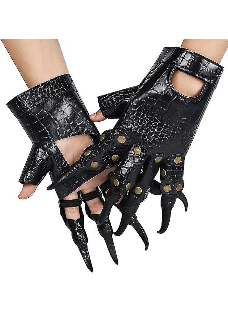 Brain Giggles Black Leather Gloves Costume Claw Gloves with Nails for Adult Accessories for Dress-up and Cosplay Ghost Witch Devil Paw Gloves - pzsku/ZBD56EE4AB57F987F1794Z/45/_/1694850268/d304a487-1e97-4c0b-b78f-59d2bc550604