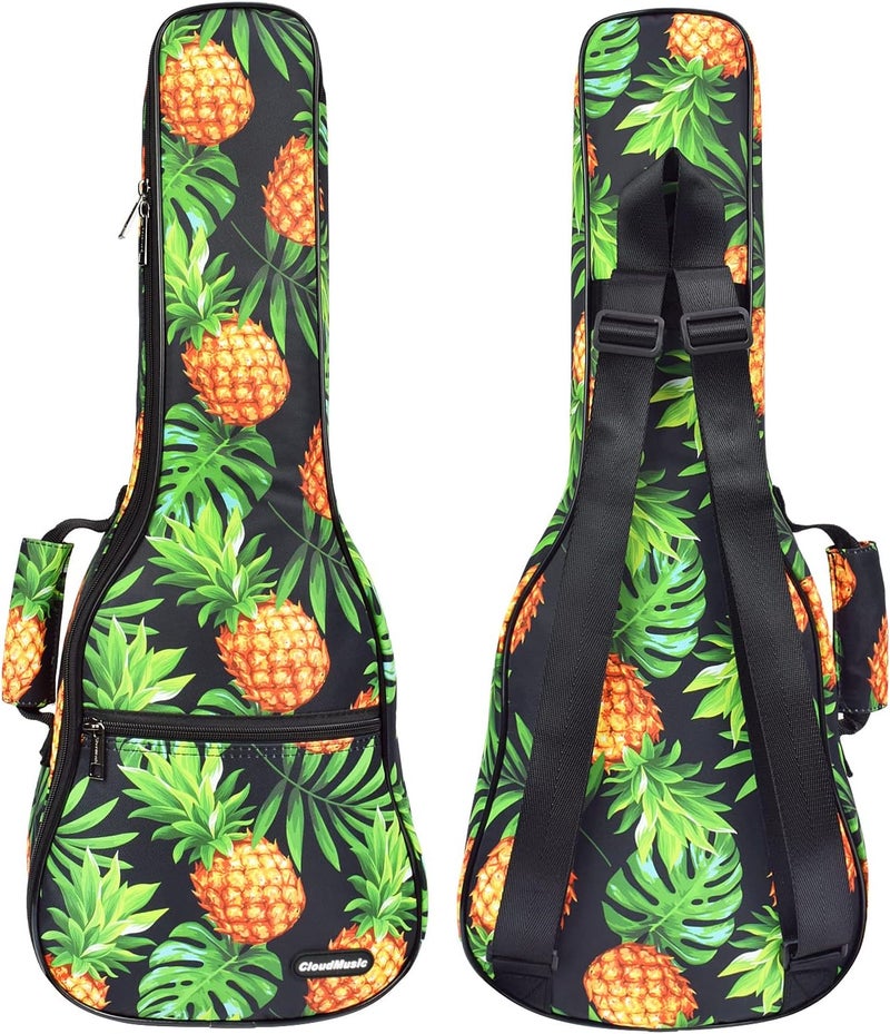CLOUDMUSIC Ukulele Case Gig Bag Padded Backpack For Concert 23" Inch(Concert,Pineapple) - Image 1