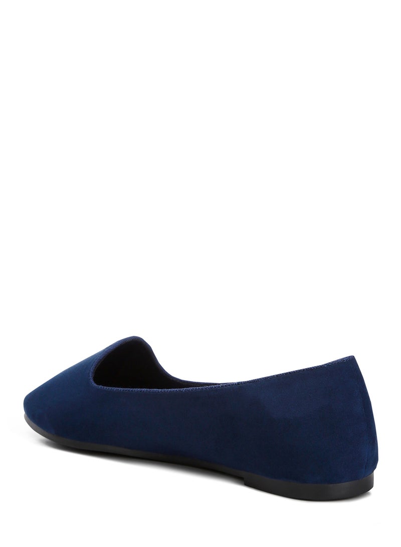 لندن راج راقصة باليه مسطحة غير رسمية باللون الأزرق الداكن - Image 3