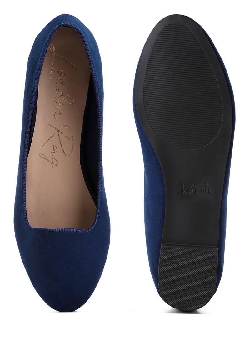 لندن راج راقصة باليه مسطحة غير رسمية باللون الأزرق الداكن - Image 4