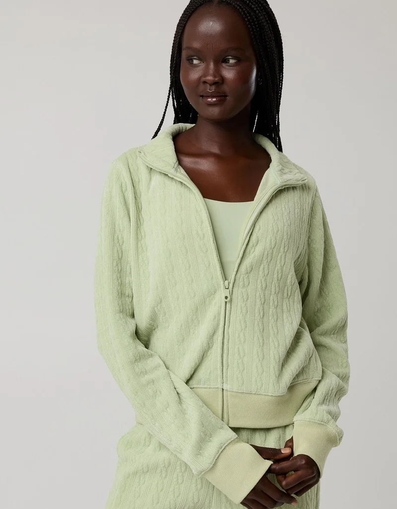 Aerie  OFFLINE By Aerie Cable Lounge Full Zip Sweater for Women | Best Price UAE
