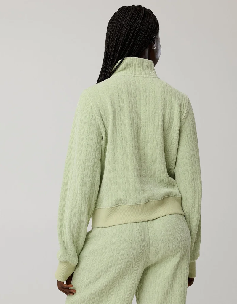 Aerie  OFFLINE By Aerie Cable Lounge Full Zip Sweater for Women | Best Price UAE