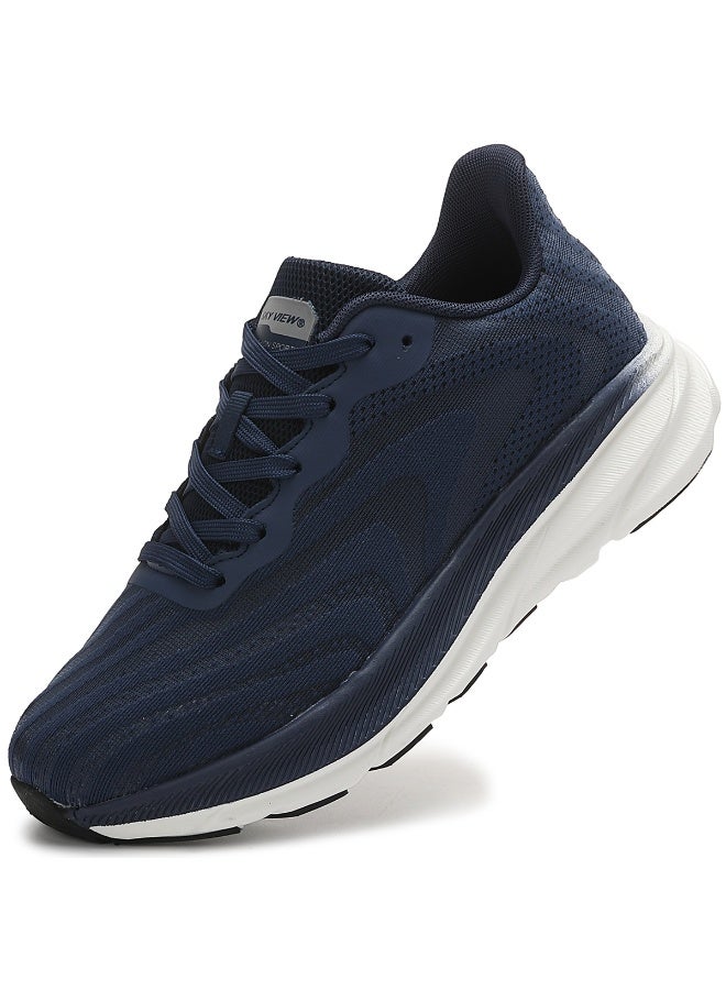 Sky View Athlesiure Men's Slip-ins Running Shoes Comfortable Lightweight Sports Walking Shoes Lace-Up Tennis Breathable Athletic Gym Workout Cross Training Sneakers Blue - Image 1