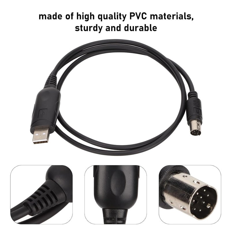 klarako USB Programming Cable, Write Frequency Cable PVC with 8 Pin Mini DIN Plug Stable Signal Transmission Speed Computers Accessories for FT100D FT817 FT857 FT897 CT62 - Image 3