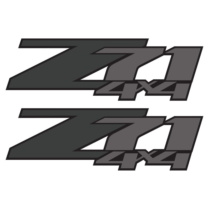 z71 4x4 Decals Bedside Sticker for Chevy Truck 20072013 1500 2500 HD Premium Series Metallic Finish Charcoal