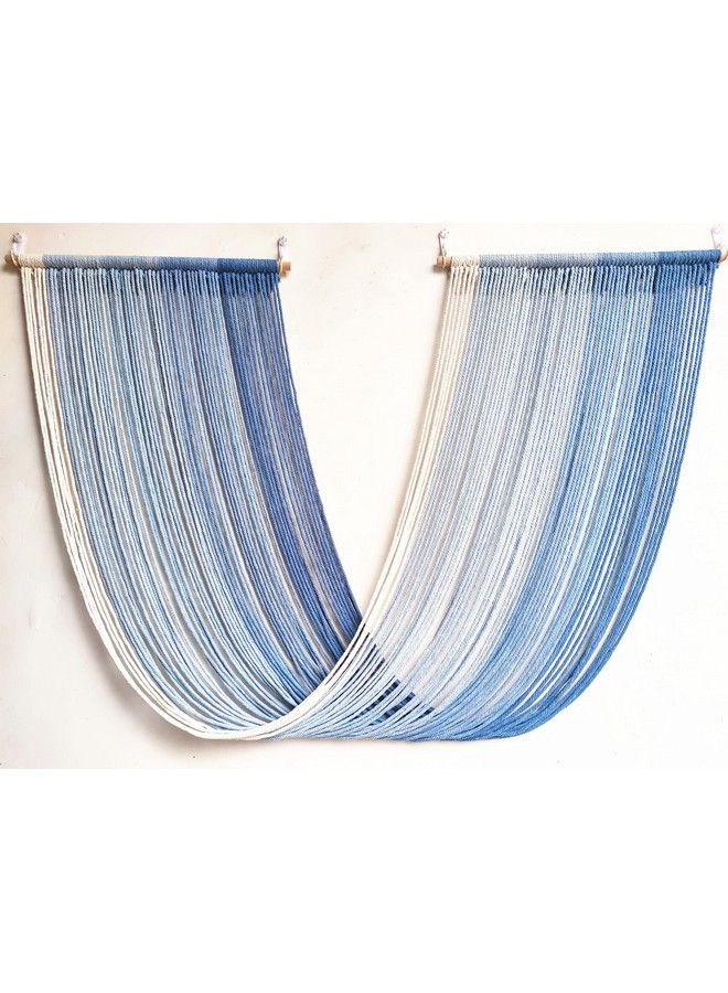 Qulbuj Dip Dye Large Macrame Wall Hanging Tiedye Yarn Tapestry Home Boho Wall Decor Ombre Wall Art Headboard Bedroom Living Room 52" Wx34 L  - Image 1