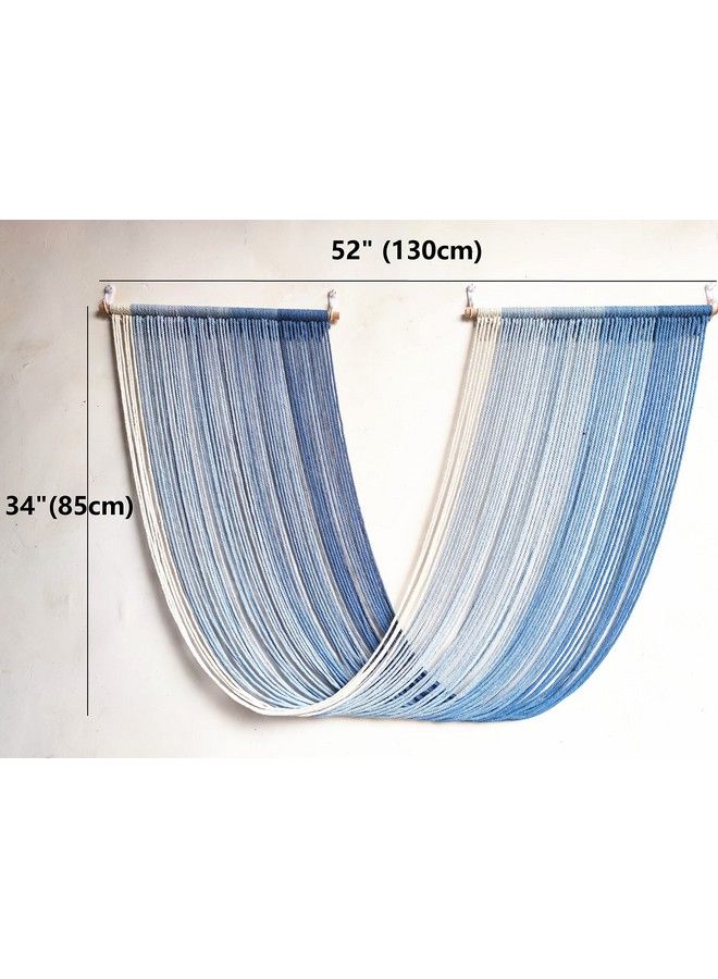 Qulbuj Dip Dye Large Macrame Wall Hanging Tiedye Yarn Tapestry Home Boho Wall Decor Ombre Wall Art Headboard Bedroom Living Room 52" Wx34 L  - Image 4