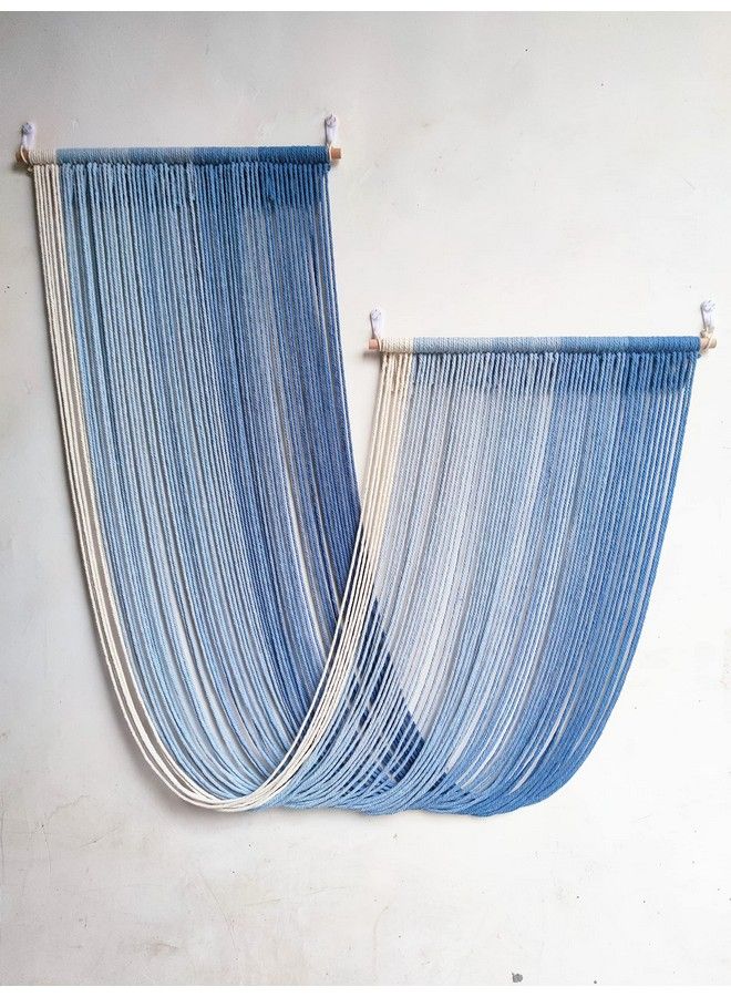 Qulbuj Dip Dye Large Macrame Wall Hanging Tiedye Yarn Tapestry Home Boho Wall Decor Ombre Wall Art Headboard Bedroom Living Room 52" Wx34 L  - Image 3